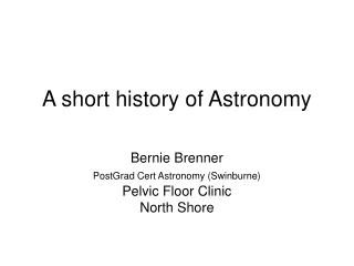 A short history of Astronomy