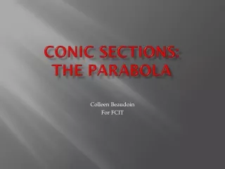 Conic Sections: The parabola