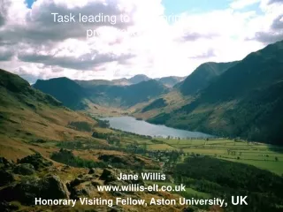 Jane Willis  willis-elt.co.uk Honorary Visiting Fellow, Aston University , UK