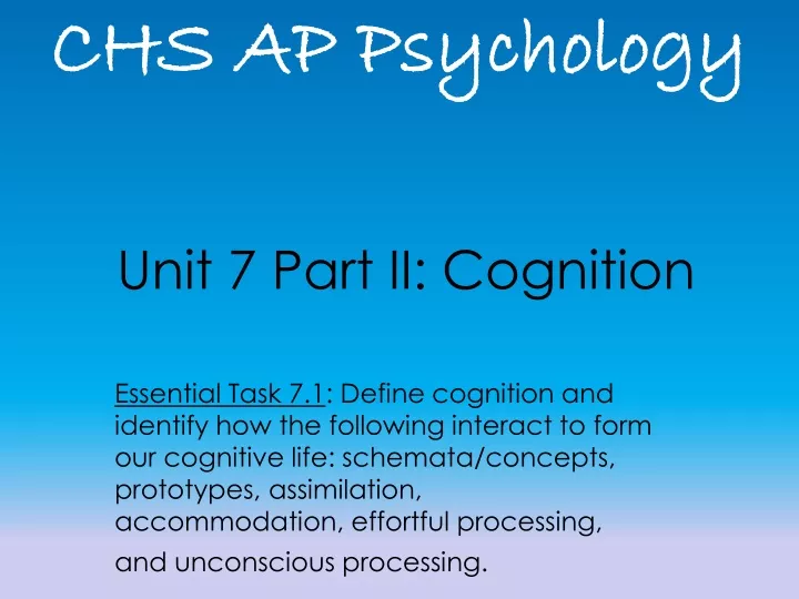 unit 7 part ii cognition