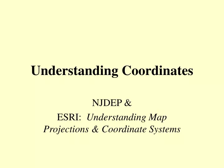 understanding coordinates