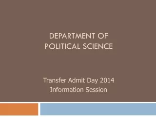 Department of   Political Science
