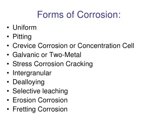 Forms of Corrosion: