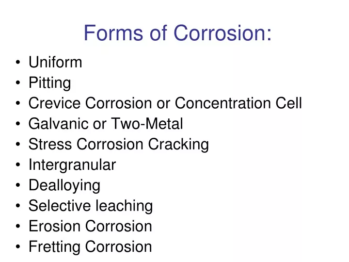 forms of corrosion
