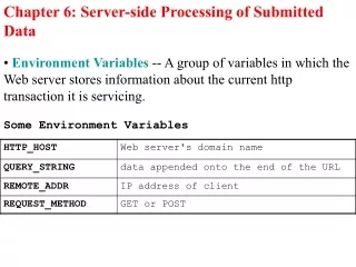 Chapter 6: Server-side Processing of Submitted Data