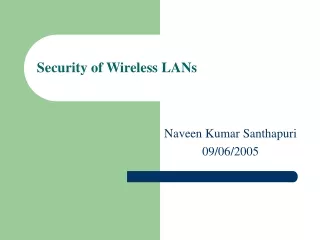 Security of Wireless LANs
