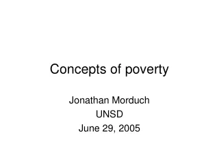 Concepts of poverty