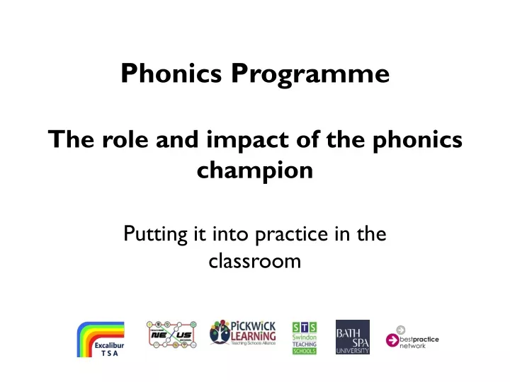 phonics programme the role and impact of the phonics champion