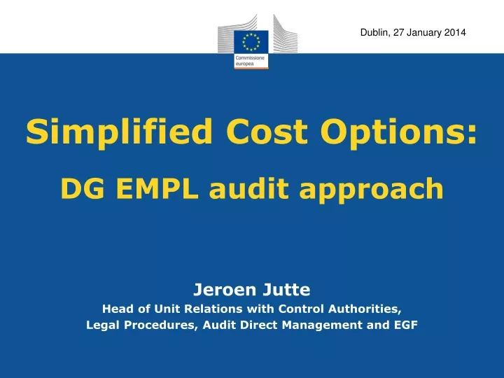 simplified cost options dg empl audit approach