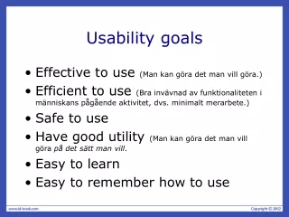 Usability goals