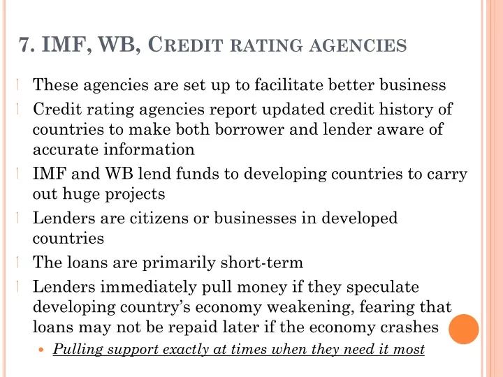 7 imf wb credit rating agencies