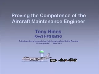 Proving the Competence of the Aircraft Maintenance  Engineer