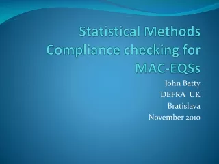 Statistical Methods   Compliance checking for MAC-EQSs