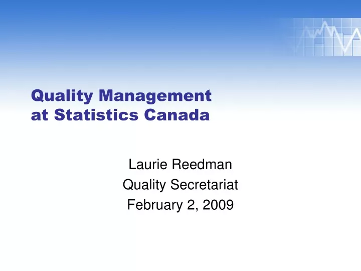 quality management at statistics canada