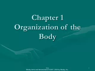 Chapter 1 Organization of the Body
