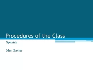 Procedures of the Class