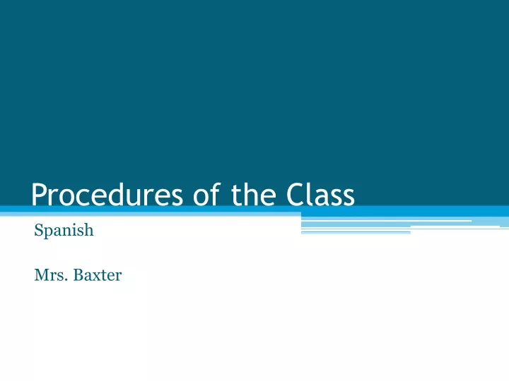 procedures of the class