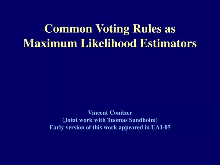 common voting rules as maximum likelihood