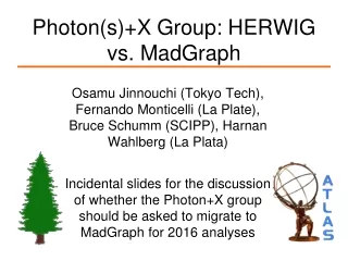 Photon(s)+X Group: HERWIG vs. MadGraph