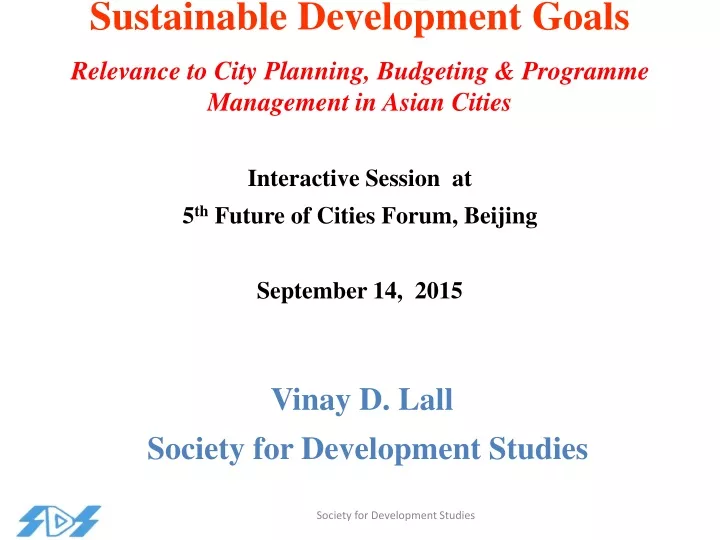 sustainable development goals relevance to city