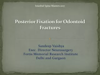 Posterior Fixation for Odontoid Fractures