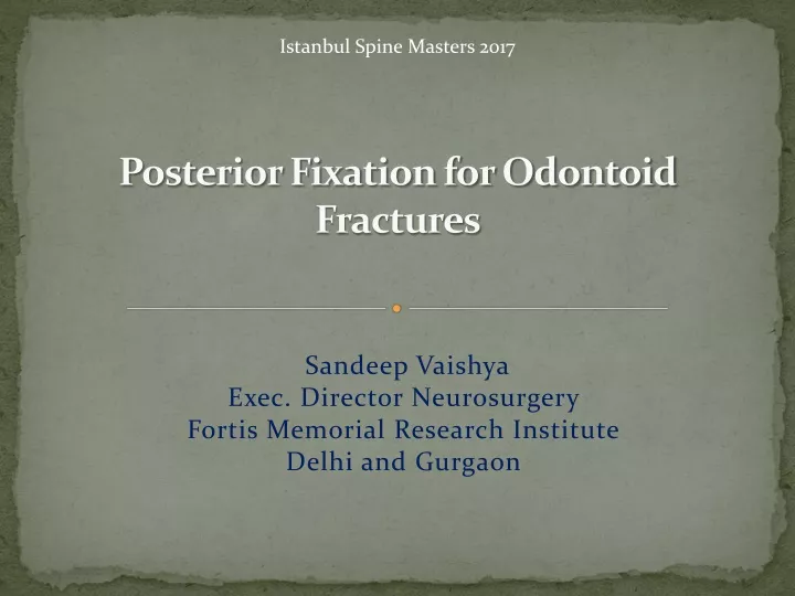 posterior fixation for odontoid fractures