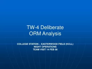 TW-4 Deliberate ORM Analysis COLLEGE STATION – EASTERWOOD FIELD (KCLL) NIGHT OPERATIONS