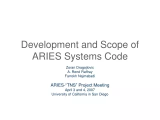 Development and Scope of ARIES Systems Code