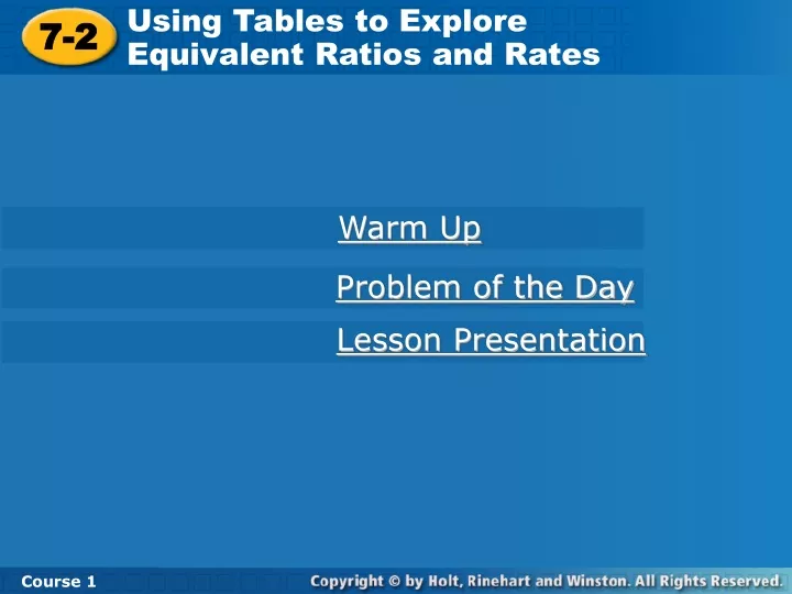 using tables to explore equivalent ratios