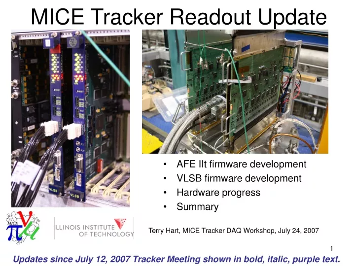 mice tracker readout update