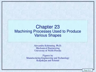 Chapter 23  Machining Processes Used to Produce Various Shapes