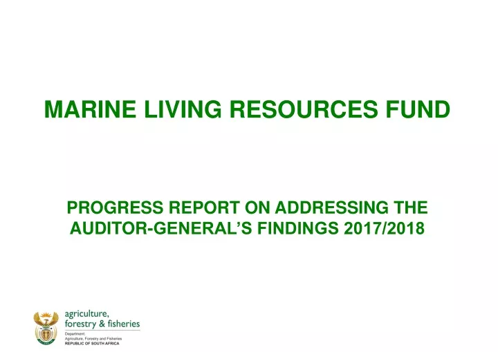 marine living resources fund