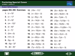 Factoring Special Cases