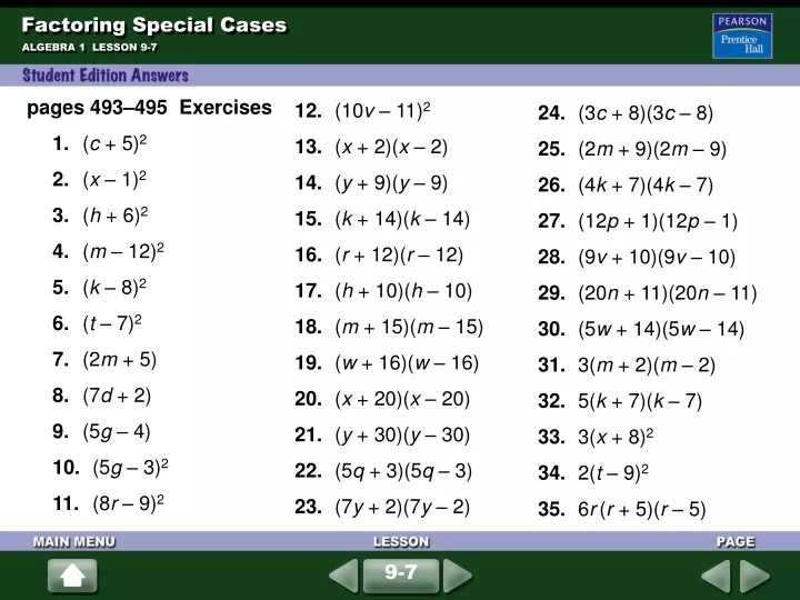 factoring special cases