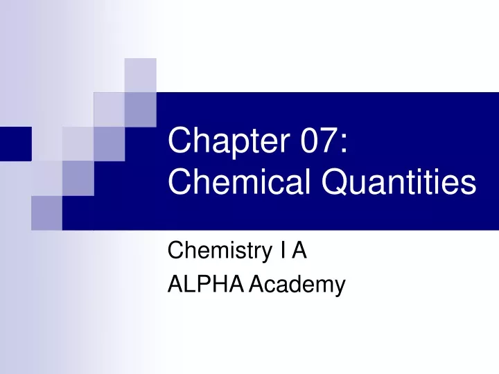 chapter 07 chemical quantities