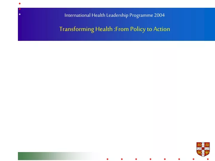 international health leadership programme 2004