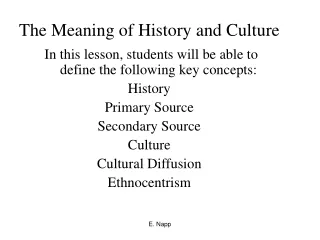 The Meaning of History and Culture