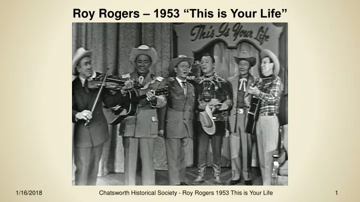 roy rogers 1953 this is your life