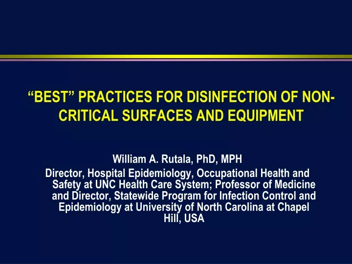 best practices for disinfection of non critical surfaces and equipment