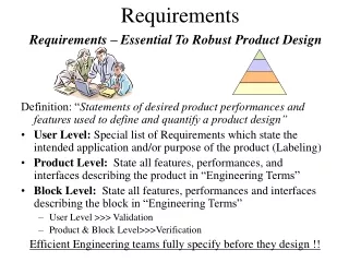 Requirements – Essential To Robust Product Design