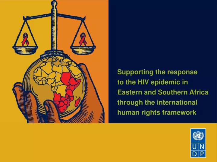supporting the response to the hiv epidemic
