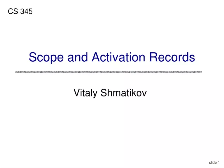 scope and activation records