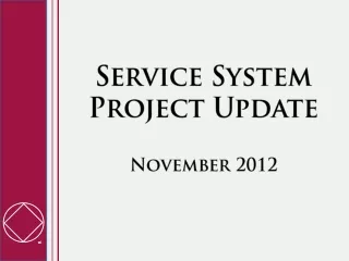 Service System Project Update November 2012