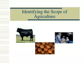 Identifying the Scope of Agriculture