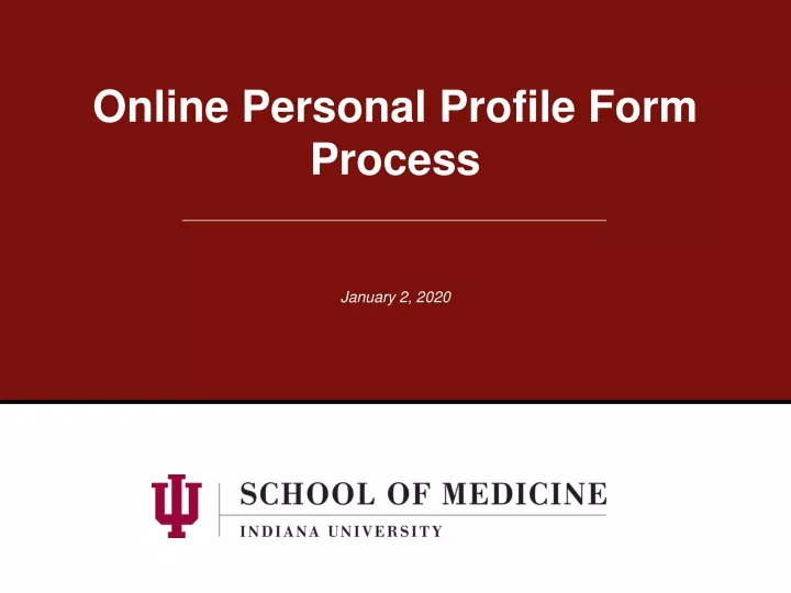 online personal profile form process