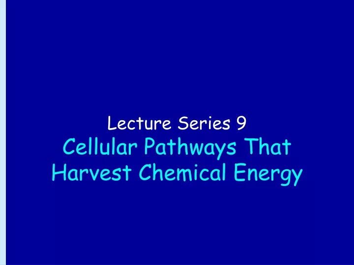 lecture series 9 cellular pathways that harvest