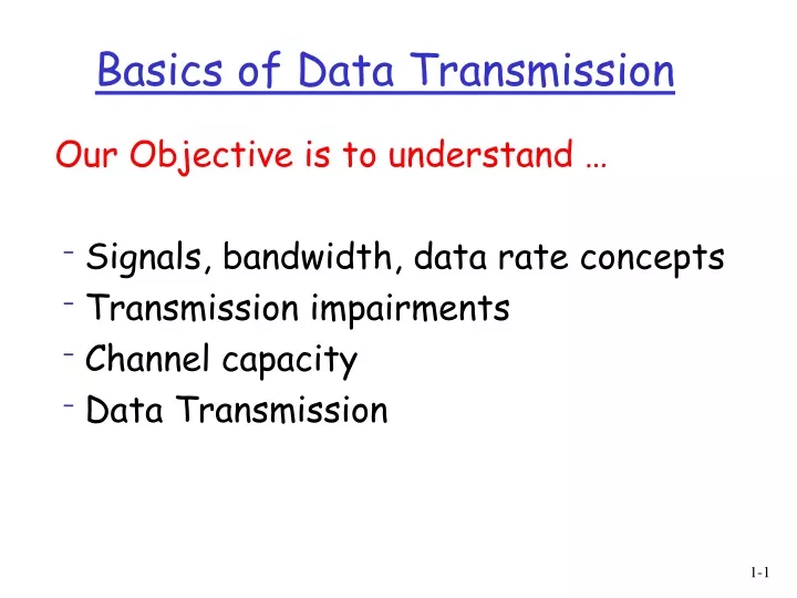 basics of data transmission