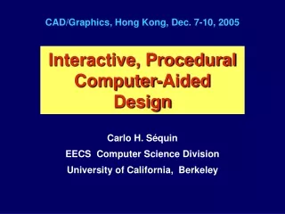 Interactive, Procedural Computer-Aided Design