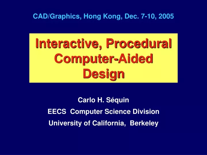 interactive procedural computer aided design