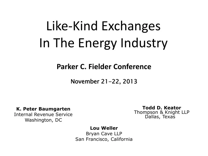 like kind exchanges in the energy industry